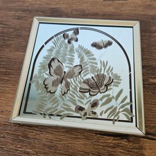 Vtg 70s Butterfly Fern Etched Mirror Gallery ...