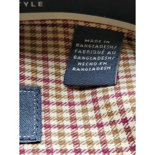 Arrow Heritage Dress Shirt Mens XL Twill Wrinkle Free Brown Check Oxford New - Picture 12 of 14