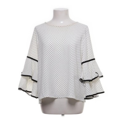 W5, Bluse, Größe: M, Weiß/Schwarz, Elasthan/Polyester, Gepunktet, Damen #dpm