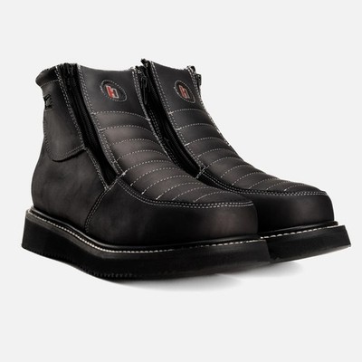 HAMMER HM330 Men's Double Zipper Work Boots Black Lightweight
