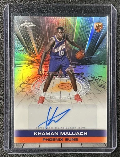 KHAMAN MALUACH 2025-26 TOPPS CHROME CERTIFIED AUTO ISSUE ROOKIE REFRACTOR RC