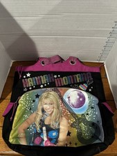 Vintage Y2K Hannah Montana Disney Tote Bag Miley Cyrus Pink Black Zipper Rare