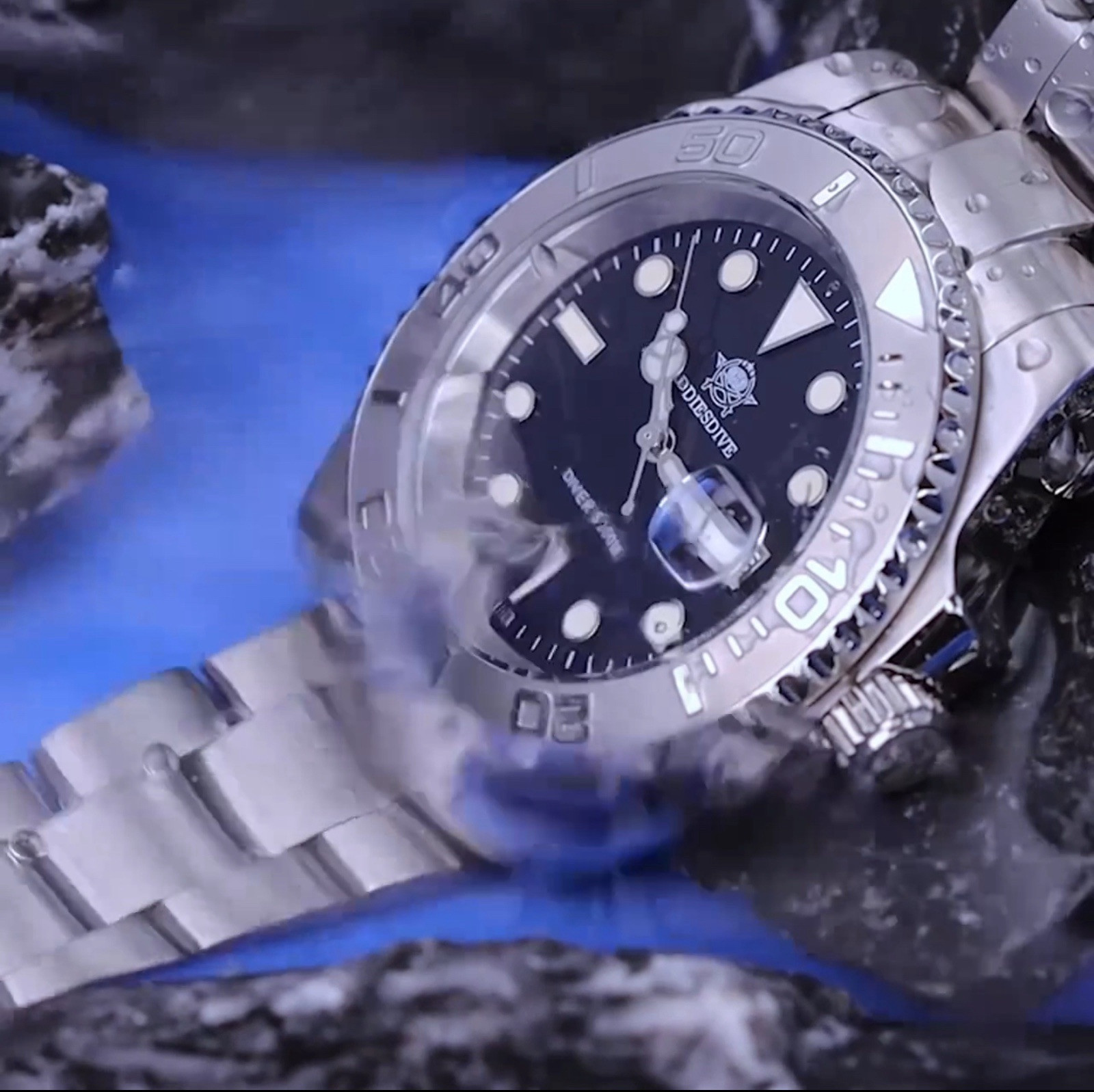 Addiesdive Quartz Watch For Men 200M Waterproof Silver Bezel UK STOCK - Image 4