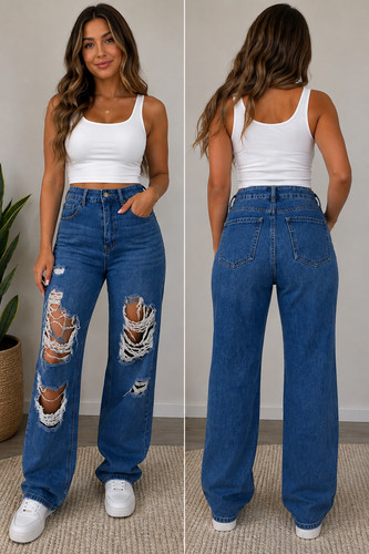 Distressed Ripped Jeans – SHEIN – Size S / US 4