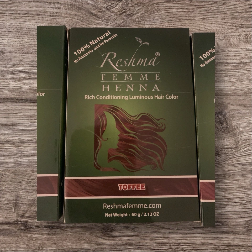3X Reshma Beauty 30 Minutos Color Caramelo Henna Color de Cabello 1.05 OZ ¡3 Cajas!! Foto 2 de 3