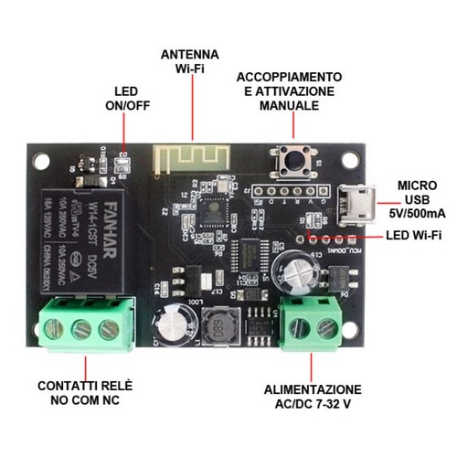 Wifi Switch 1 Relay with Tuya App Compatible with Alexa and Google - Picture 3 of 5