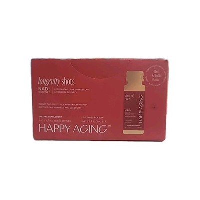 10 Pack Happy Aging  Longevity Shots High purity NAD+ and resveratrol 