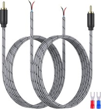 RCA to Speaker Wire Adapter, 2 Pack 6.6 FT, Male Plug Jack Connector, Black