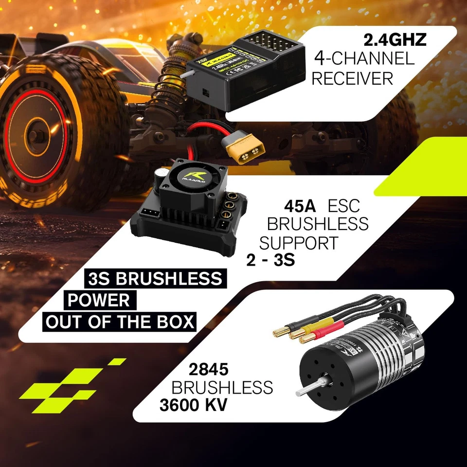 RLAARLO 1/12 Brushless RC Cars for Adults, Max 50 MPH Fast RC Buggy, All Terr... - Image 2 of 4