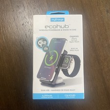 myCharge - EcoHub 4-in-1 6,000mAh Portable Charger/Stand for Apple Devices-Black