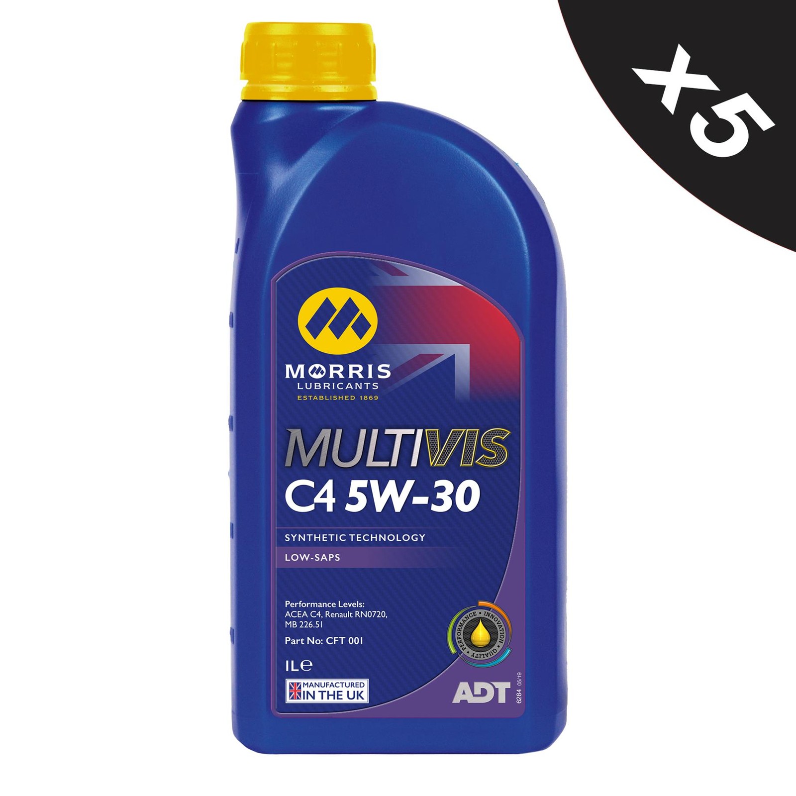 5x MORRIS - 1L C4 Fully Synthetic Engine Oil 5W-30 MB 226.51 Renault RN0720