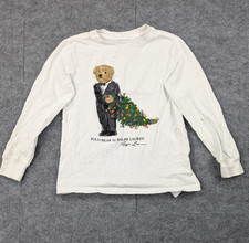 Polo Ralph Lauren Shirt Kids Boys 6 Tuxedo Bear Holiday Christmas Tree Preppy