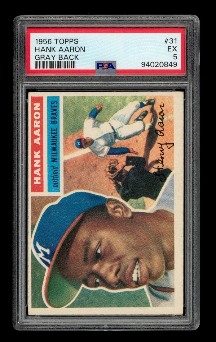 1956 Topps Set-Break # 31 Hank Aaron Gray Back PSA 5 EX