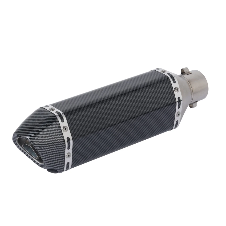 51mm Muffler Silencer Tail Pipe DB Killer Universal Exhaust Tip Carbon Fiber Foto 3 de 4