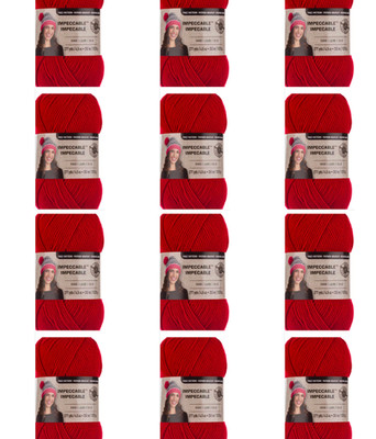 Lot 12 Skeins New Loops & Threads Impeccable Yarn Cherry Red Yarn (GR122