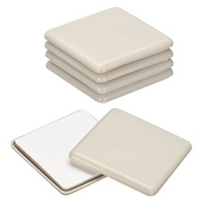 12Pcs Furniture Sliders 2-1/2" Plastic Self-adhesive Square Sliding Pads Grey 