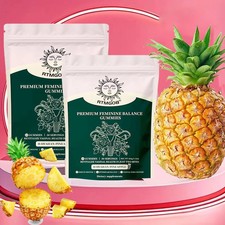 2 Pack Feminine Balance Gummies Women Vaginal Probiotics Hawaiian Pineapple 60