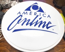 America Online AOL Vintage Double Sided Round Light Up Sign Wow RARE 1of1?