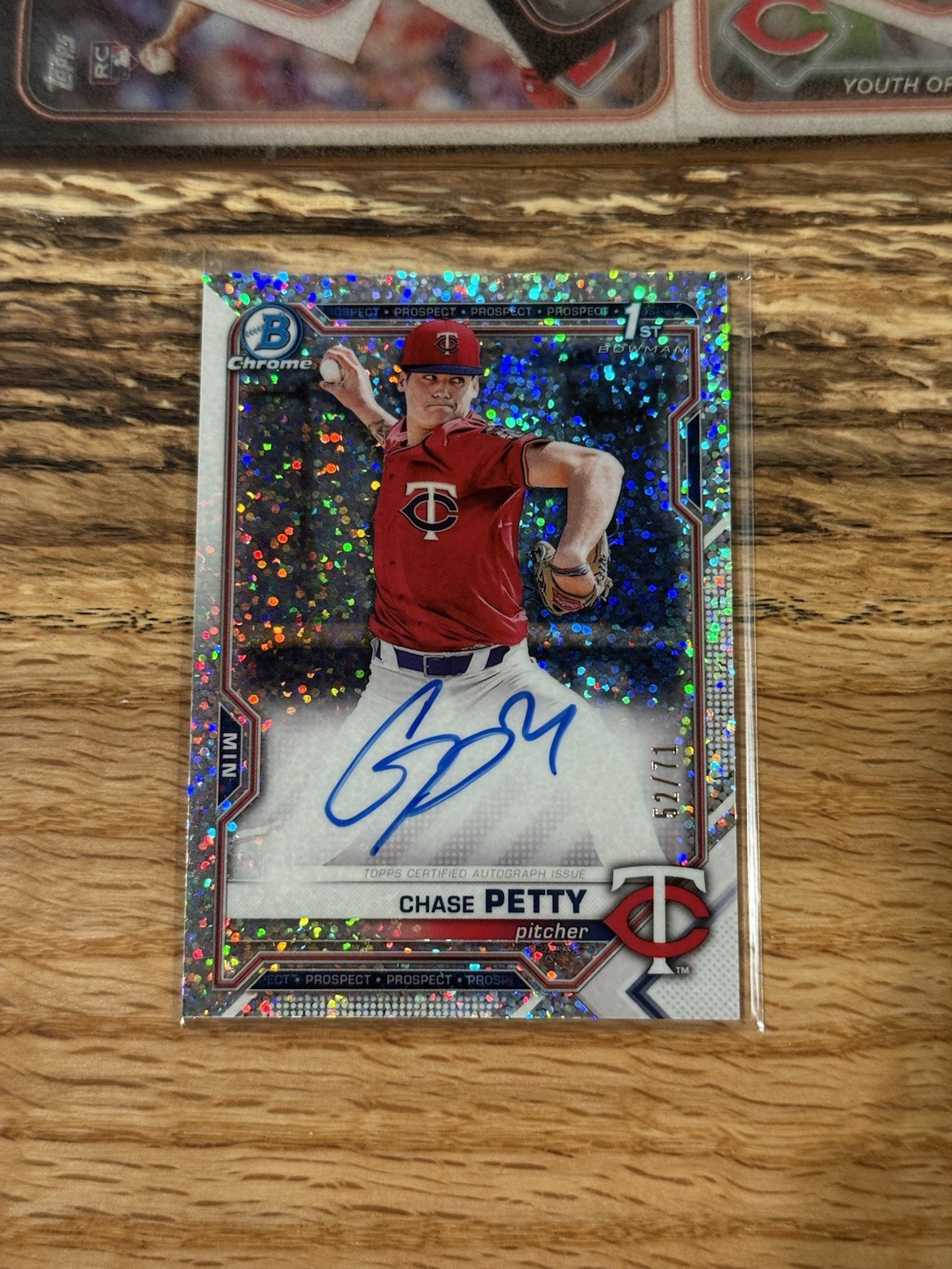 2021 Bowman Chrome Chase Petty Auto /71 Sparkle Refractor 1st