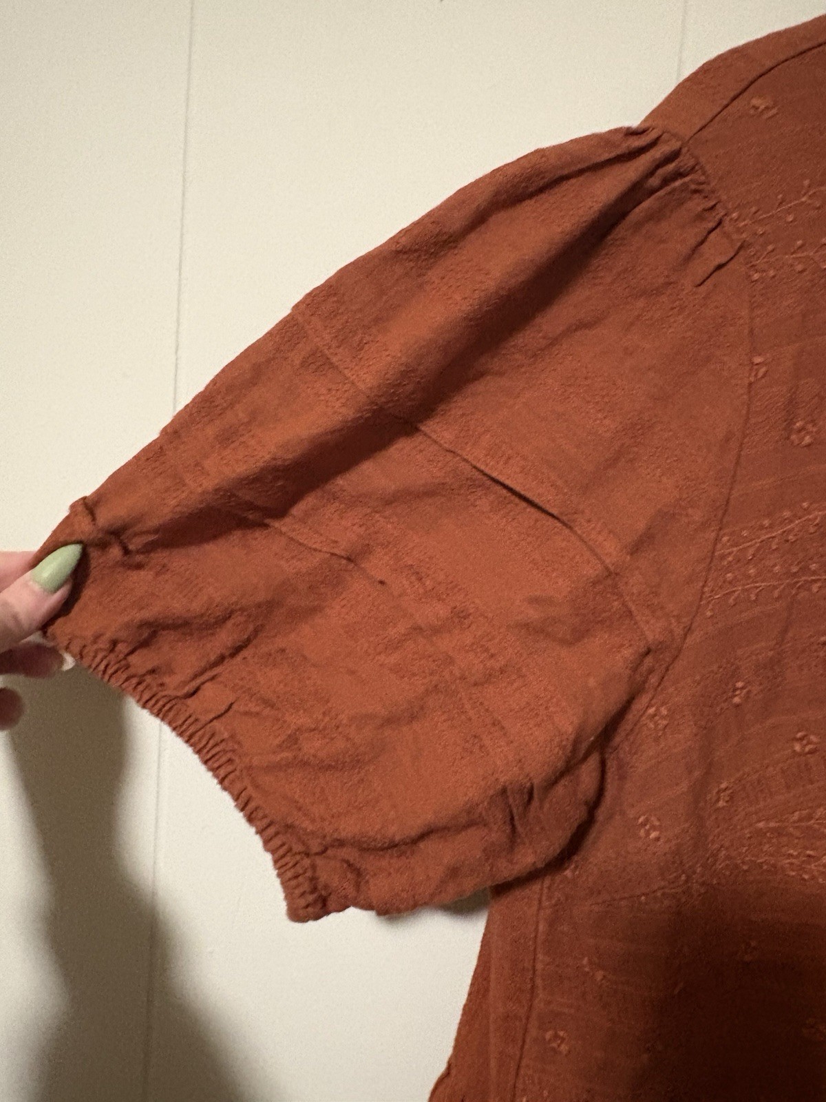 Universal threads rust colored embroidered dress … - image 3