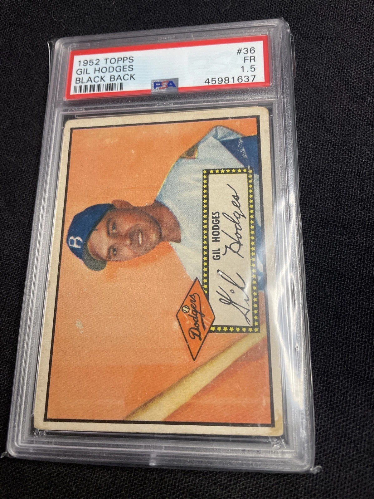 Deal for 1952 Topps Gil Hodges Black Back #36 Dodgers PSA 1.5