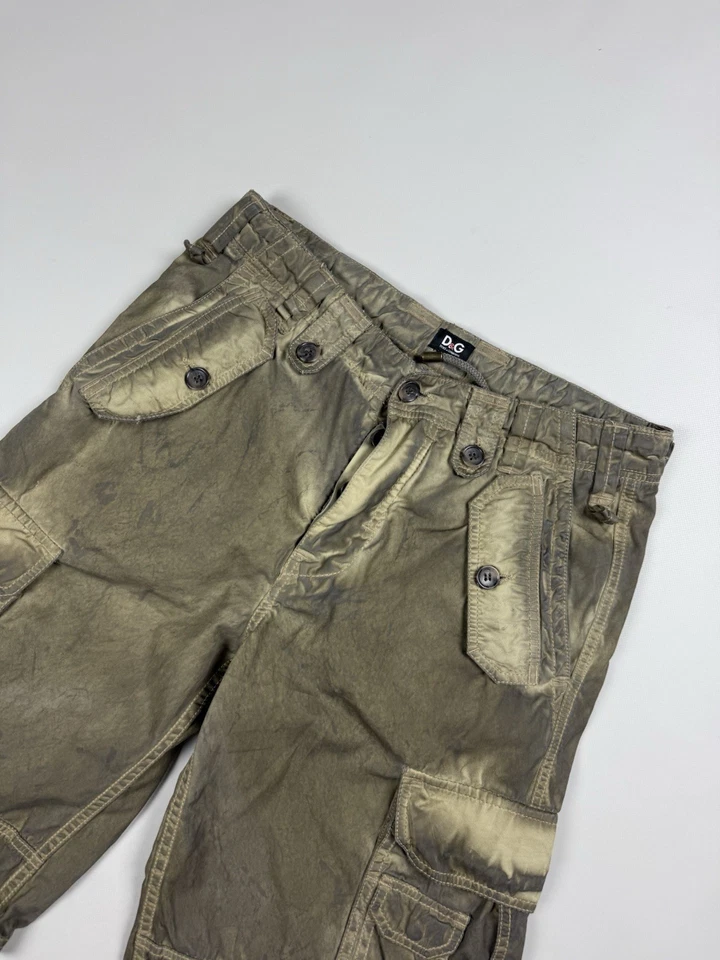 Pantalones Cortos D&G Dolce & Gabbana Hombre Carga Multibolsillo Estilo Militar Y2K Talla 44 S Foto 4 de 4