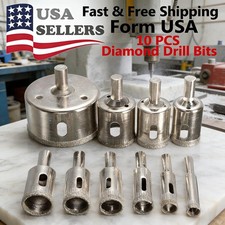 10PCS Diamond Hole Saw Drill Bit Set Maker Cutter Glass Ceramic Tile Porcelain