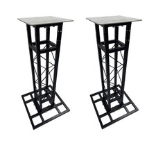 2 Black 3.28 ft DJ Lighting Square Truss Ultra Light Weight Dual Totem Syst...
