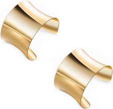 3PCS Gold Chunky Cuff Bracelets for Women Irregular Minimalist Statement Bangle