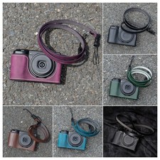 Handmade Genuine Real Leather Half Camera Case Bag Cover For Ricoh GR3 GR3X