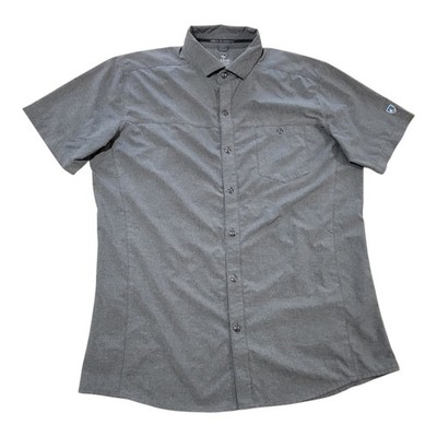 Kuhl Optimizer Shirt Mens Medium Gray Button Up Outdoor Performance Fishing 