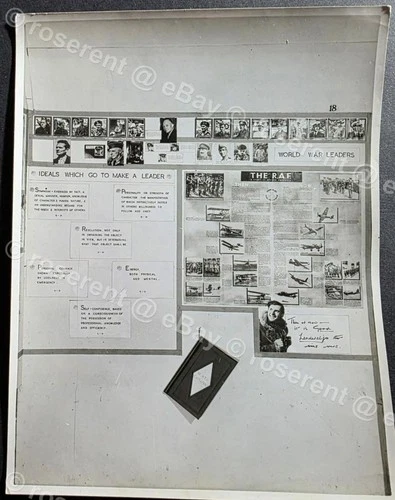 WW2 RAF Intelligence library -pilot Training Leadership display photo 22 by 16cm