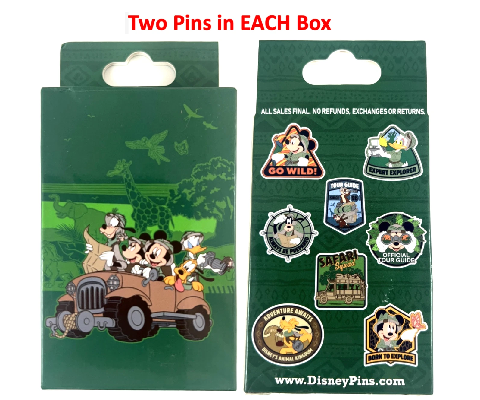 RARE Mystery Disney Pin Set SEALED Animal Kingdom Safari Mickey Chip Dale Pluto+
