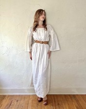 VTG 1970s Christian Dior Peasant Dress Ivory Bohemian Maxi Dress