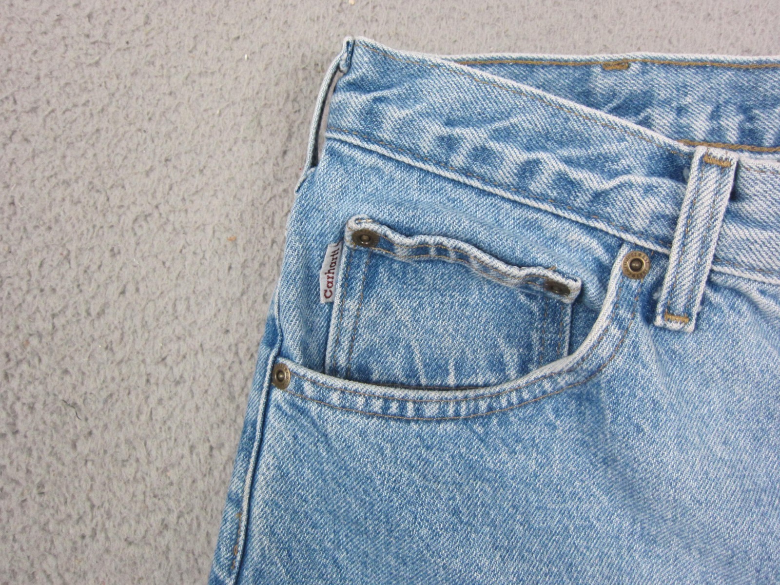 Vintage Carhartt Jeans Adult W 36 L 30 Blue Straight Relaxed Fit Denim Mens 90s thumbnail 9