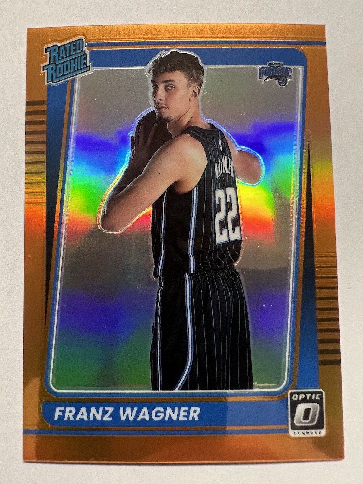 2021-22 Panini Donruss Optic Franz Wagner /199 Orange Prizm Rated Rookie RC #185