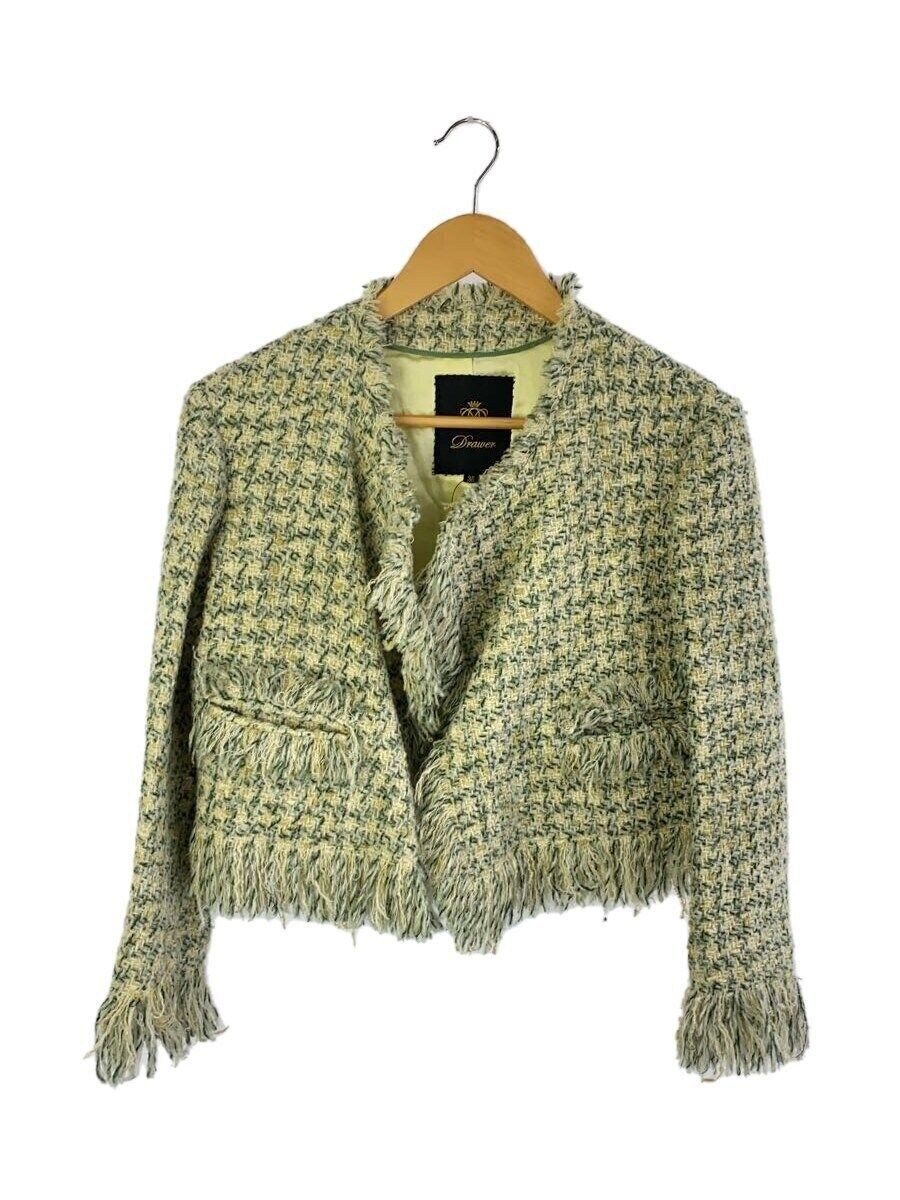 ALTRA CASSETTO altro jacquard senza colletto frange giacca 36 lana verde 6522 299 0381