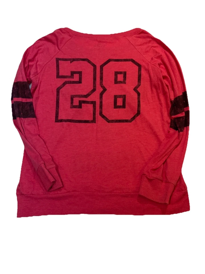 迪士尼公园米妮老鼠长袖红精神球衣上衣 S 码 #28 Graphi — 第 3/4 张图片