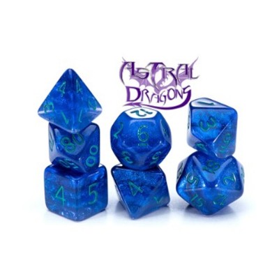 Gate Keeper Dice & Supplies Holographic Poly Set - Astral Dragons (7) New