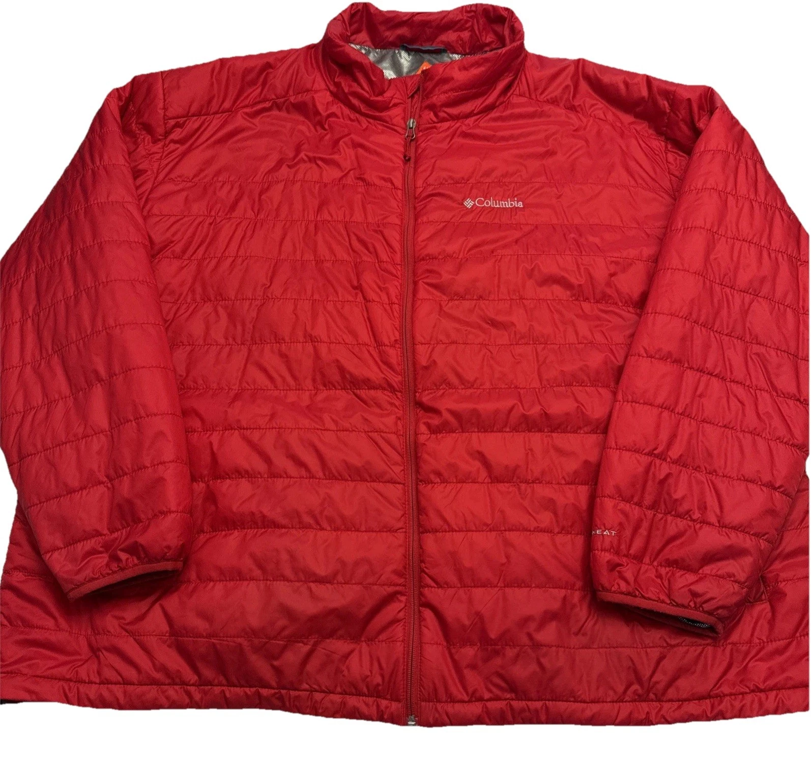 Columbia Jacket Mens 4XL Red Omni-Heat Insulated Full Zip Quilted Coat