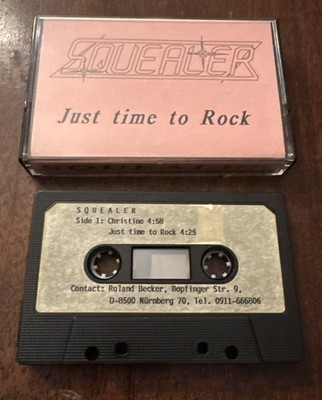 Squealer Just Time To Rock Demo Tape Cassette Metal Hair Private Glam 1989 AOR