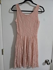 Size S Pink Floral Lace Sleeveless Fit & Flare Dress