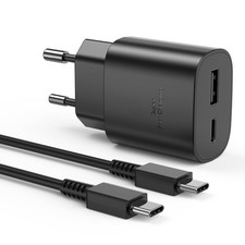 Caricabatterie Sumsamg 25W,Caricatore USB C Rapido a doppia porta per Sumsamg Ga