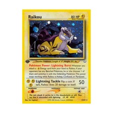 raikou pokemon card value 2001 POKEMON NEO REVELATION DOUBLE HOLO RAIKOU #13 CGC 10 GEM MINT –  lowpopping main image 1