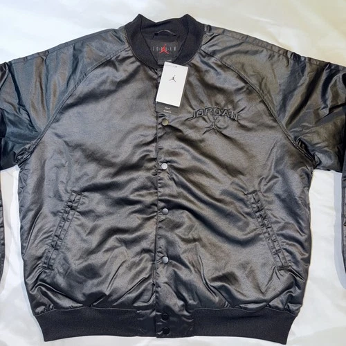 $150 Nike Air Jordan Bomber Jacket IF1947‑010 Men’s Sz L Black Lifestyle video thumbnail
