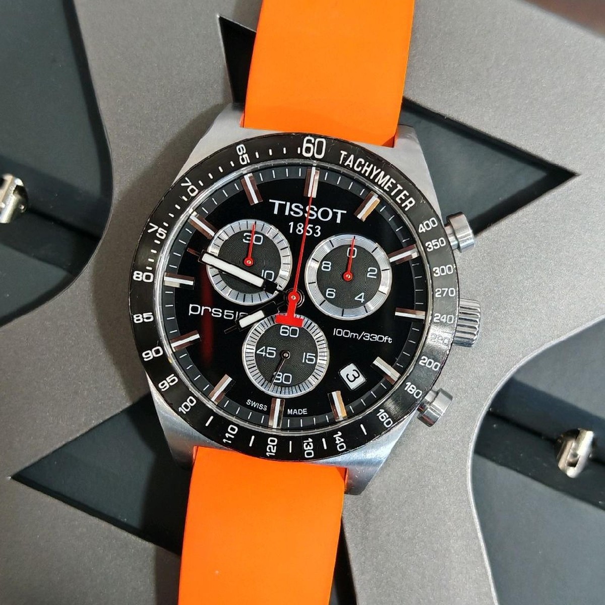 TISSOT／ PRS516-165FT Rare Automatic ♂ Rare Tissot PRS516 Chronograph Quartz T044417 Black Dial Vintage