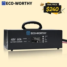 ECO-WORTHY 48V Lithium Battery Charger 0-60A Adjustable Current 90-260V Input