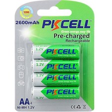 PK Cell RTU-AA2600-4B 1.2V Precharged Low Self Discharge Rechargeable AA Batt...