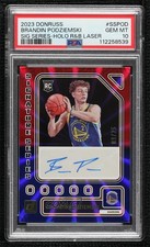 2023-24 Donruss Holo Red & Blue Laser 9/25 Brandin Podziemski PSA 10 Auto 19fe