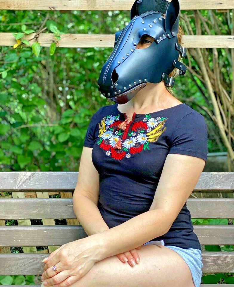 Genuine Leather Handmade Horse Pony Mask, Pony Hood  Leather Costume - Image 4 of 4